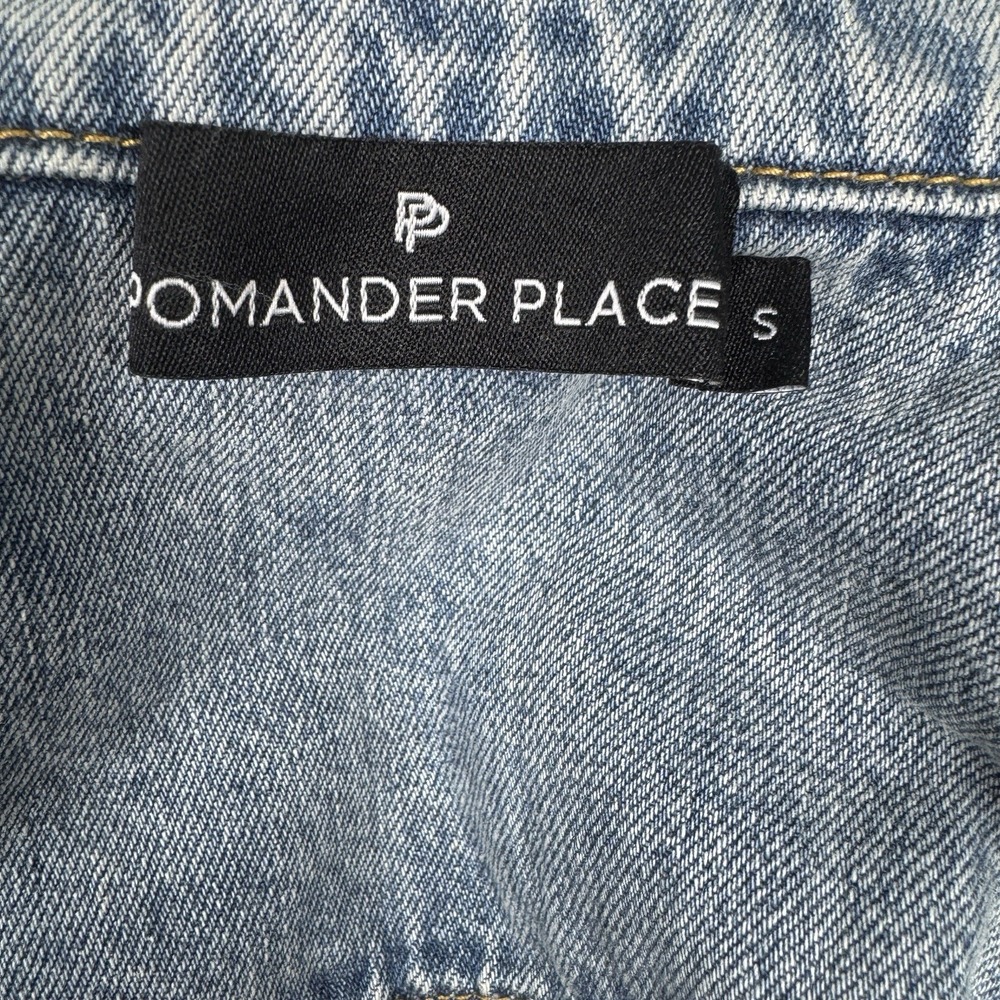 Pomander Place Denim‎ Jean Jacket Blue Size Small Shoulder Pads Retro Trucker - Picture 2 of 11